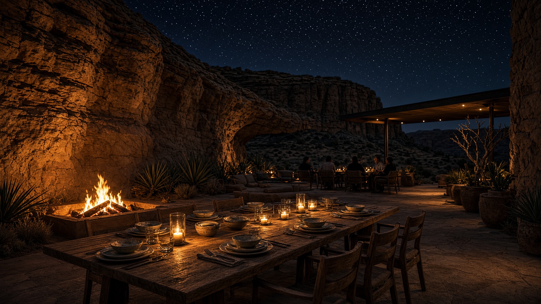 The fire kitchen after dark